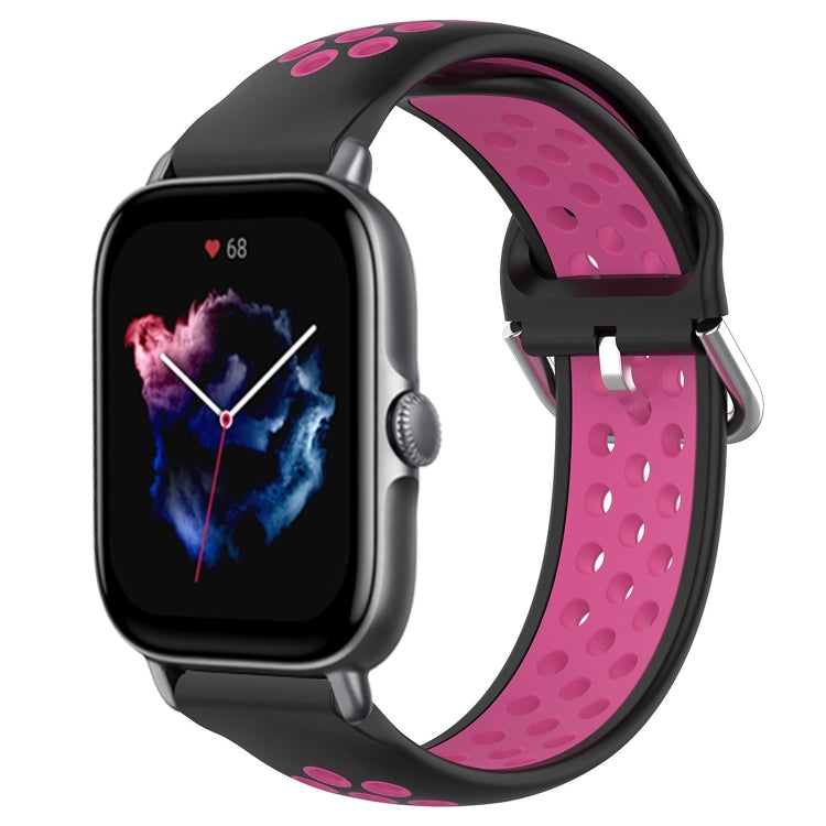 20mm Perforated Breathable Sports Silicone Watch Band, For Amazfit GTS 4, For Amazfit GTS 3, For Amazfit GTS 2E