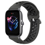 20mm Perforated Breathable Sports Silicone Watch Band, For Amazfit GTS 4, For Amazfit GTS 3, For Amazfit GTS 2E