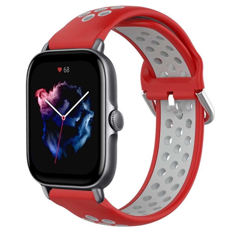 20mm Perforated Breathable Sports Silicone Watch Band, For Amazfit GTS 4, For Amazfit GTS 3, For Amazfit GTS 2E