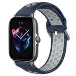 20mm Perforated Breathable Sports Silicone Watch Band, For Amazfit GTS 4, For Amazfit GTS 3, For Amazfit GTS 2E