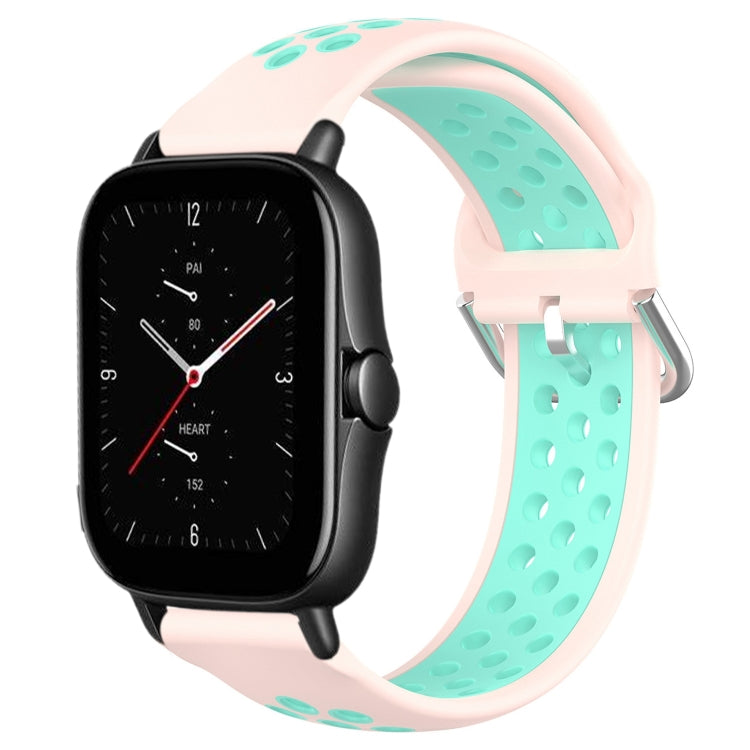 20mm Perforated Breathable Sports Silicone Watch Band, For Amazfit GTS 4, For Amazfit GTS 3, For Amazfit GTS 2E