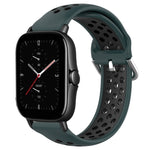 20mm Perforated Breathable Sports Silicone Watch Band, For Amazfit GTS 4, For Amazfit GTS 3, For Amazfit GTS 2E