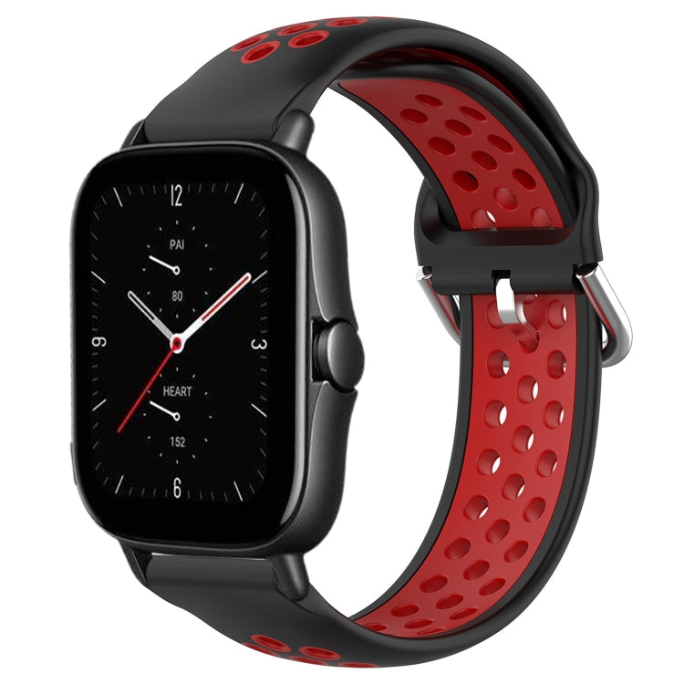 20mm Perforated Breathable Sports Silicone Watch Band, For Amazfit GTS 4, For Amazfit GTS 3, For Amazfit GTS 2E