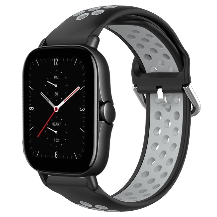 20mm Perforated Breathable Sports Silicone Watch Band, For Amazfit GTS 4, For Amazfit GTS 3, For Amazfit GTS 2E