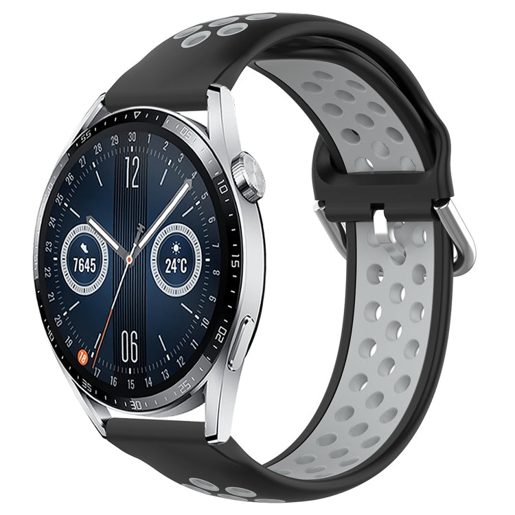 22mm Perforated Breathable Sports Silicone Watch Band, For Huawei Watch GT3 46mm, For Huawei Watch GT Runner, For Huawei Watch 3