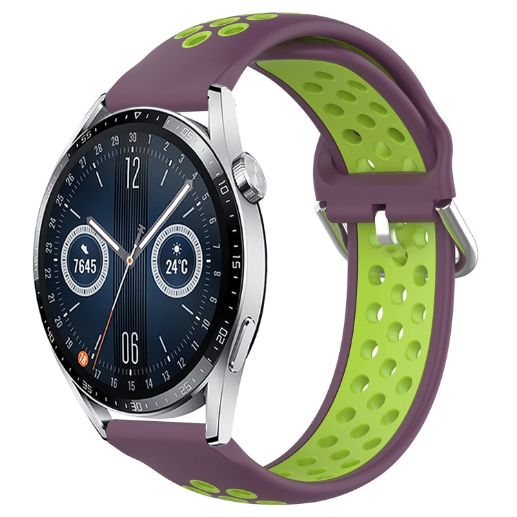 22mm Perforated Breathable Sports Silicone Watch Band, For Huawei Watch GT3 46mm, For Huawei Watch GT Runner, For Huawei Watch 3