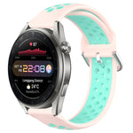 22mm Perforated Breathable Sports Silicone Watch Band, For Huawei Watch 3 Pro New