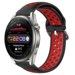 22mm Perforated Breathable Sports Silicone Watch Band, For Huawei Watch 3 Pro New