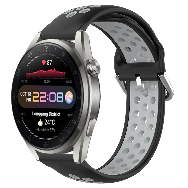 22mm Perforated Breathable Sports Silicone Watch Band, For Huawei Watch 3 Pro New