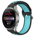 22mm Perforated Breathable Sports Silicone Watch Band, For Huawei Watch 3 Pro New
