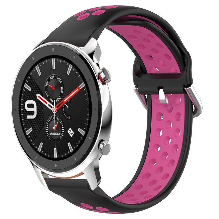 22mm Perforated Breathable Sports Silicone Watch Band, For Amazfit GTR 4, For Amazfit GTR 4 Pro, For Amazfit GTR 3