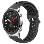 22mm Perforated Breathable Sports Silicone Watch Band, For Amazfit GTR 4, For Amazfit GTR 4 Pro, For Amazfit GTR 3
