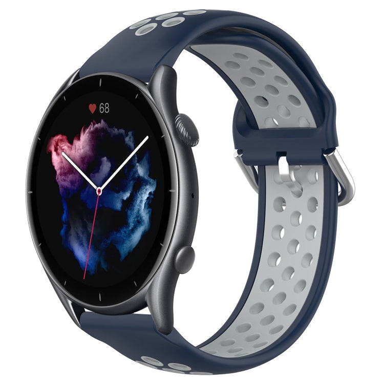 22mm Perforated Breathable Sports Silicone Watch Band, For Amazfit GTR 4, For Amazfit GTR 4 Pro, For Amazfit GTR 3