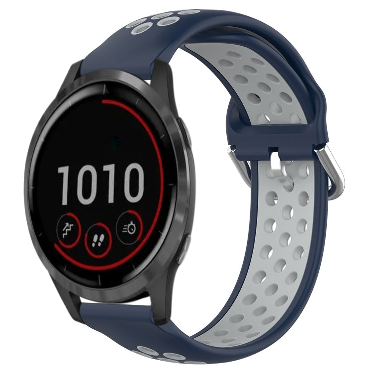 22mm Perforated Breathable Sports Silicone Watch Band, For Garmin Venu 2, For Garmin Vivoactive4, For Garmin Forerunner 265 Music