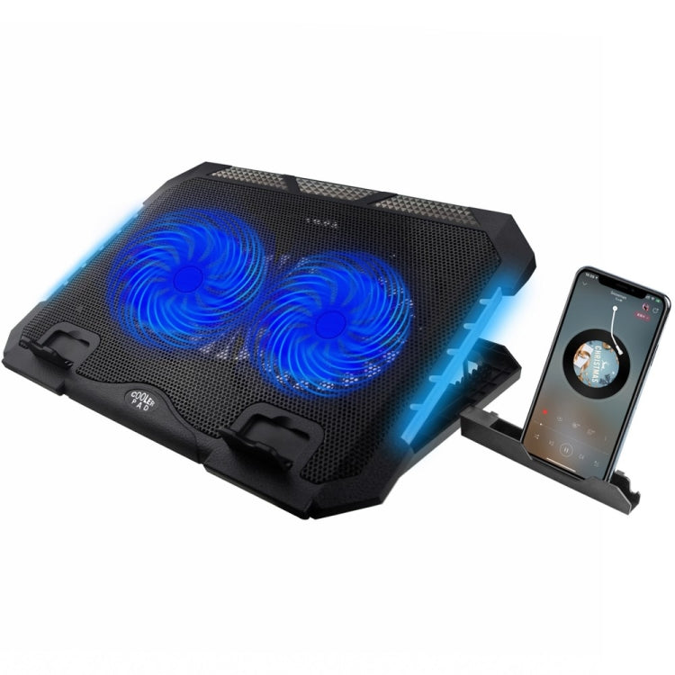 حامل تبريد لابتوب مع منفذي USB قابل لتعديل الارتفاع وإضاءة RGB، S900