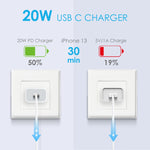 NORTHJO NOPD2000 PD 20W USB-C / Type-C Single Port Fast Wall Charger, US Plug, EU Plug