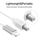كابل MIDI بطول 1 متر من 8 بن إلى USB-B لأجهزة iPad / iPhone، 8 بن