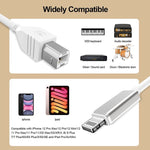 1m 8 Pin to USB + MIDI Electronic Music Instrument & OTG & Charging Multifunctional Cable Compatible with iOS 10-14, MIDI + OTG