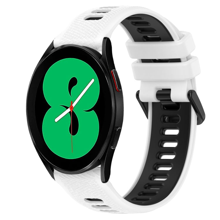 سوار ساعة سيليكون رياضي ثنائي اللون بعرض 20 مم، لساعات Samsung Galaxy Watch4 مقاس 44 مم، 40 مم، وللساعات Samsung Galaxy Watch4 Classic مقاس 42 مم، 46 مم