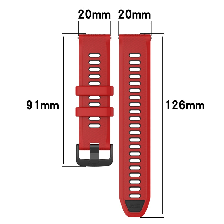 20mm Sports Two-Color Silicone Watch Band, For Samsung Galaxy Watch 6 40mm, For Samsung Galaxy Watch 6 Classic 43mm