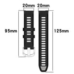 20mm Sports Two-Color Steel Buckle Silicone Watch Band, For Samsung Galaxy Watch 6 40mm, For Samsung Galaxy Watch 6 Classic 43mm