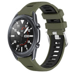 22mm Sports Two-Color Steel Buckle Silicone Watch Band, For Samsung Galaxy Watch3 45mm, For Samsung Galaxy Watch 46mm, For Samsung Gear S3 Classic, For Samsung Gear S3 Frontier