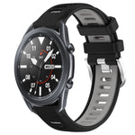 22mm Sports Two-Color Steel Buckle Silicone Watch Band, For Samsung Galaxy Watch3 45mm, For Samsung Galaxy Watch 46mm, For Samsung Gear S3 Classic, For Samsung Gear S3 Frontier