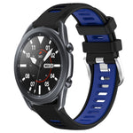 22mm Sports Two-Color Steel Buckle Silicone Watch Band, For Samsung Galaxy Watch3 45mm, For Samsung Galaxy Watch 46mm, For Samsung Gear S3 Classic, For Samsung Gear S3 Frontier