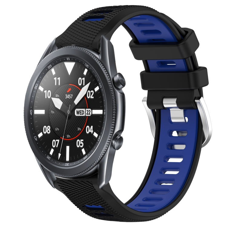 22mm Sports Two-Color Steel Buckle Silicone Watch Band, For Samsung Galaxy Watch3 45mm, For Samsung Galaxy Watch 46mm, For Samsung Gear S3 Classic, For Samsung Gear S3 Frontier
