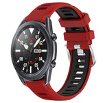 22mm Sports Two-Color Steel Buckle Silicone Watch Band, For Samsung Galaxy Watch3 45mm, For Samsung Galaxy Watch 46mm, For Samsung Gear S3 Classic, For Samsung Gear S3 Frontier