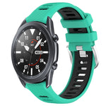 22mm Sports Two-Color Steel Buckle Silicone Watch Band, For Samsung Galaxy Watch3 45mm, For Samsung Galaxy Watch 46mm, For Samsung Gear S3 Classic, For Samsung Gear S3 Frontier