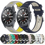22mm Sports Two-Color Steel Buckle Silicone Watch Band, For Samsung Galaxy Watch3 45mm, For Samsung Galaxy Watch 46mm, For Samsung Gear S3 Classic, For Samsung Gear S3 Frontier