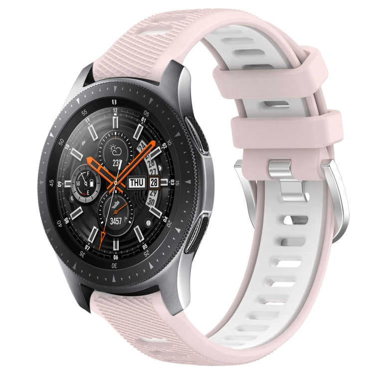 22mm Sports Two-Color Steel Buckle Silicone Watch Band, For Samsung Galaxy Watch3 45mm, For Samsung Galaxy Watch 46mm, For Samsung Gear S3 Classic, For Samsung Gear S3 Frontier