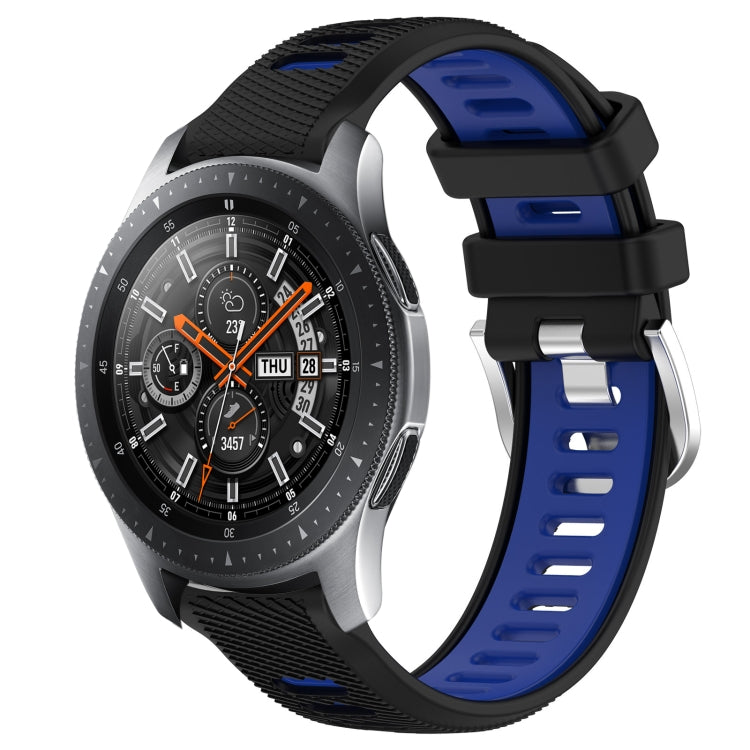 22mm Sports Two-Color Steel Buckle Silicone Watch Band, For Samsung Galaxy Watch3 45mm, For Samsung Galaxy Watch 46mm, For Samsung Gear S3 Classic, For Samsung Gear S3 Frontier