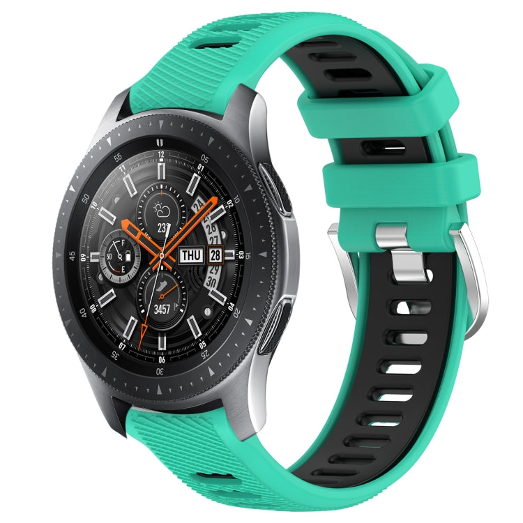 22mm Sports Two-Color Steel Buckle Silicone Watch Band, For Samsung Galaxy Watch3 45mm, For Samsung Galaxy Watch 46mm, For Samsung Gear S3 Classic, For Samsung Gear S3 Frontier
