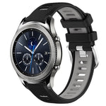 22mm Sports Two-Color Steel Buckle Silicone Watch Band, For Samsung Galaxy Watch3 45mm, For Samsung Galaxy Watch 46mm, For Samsung Gear S3 Classic, For Samsung Gear S3 Frontier