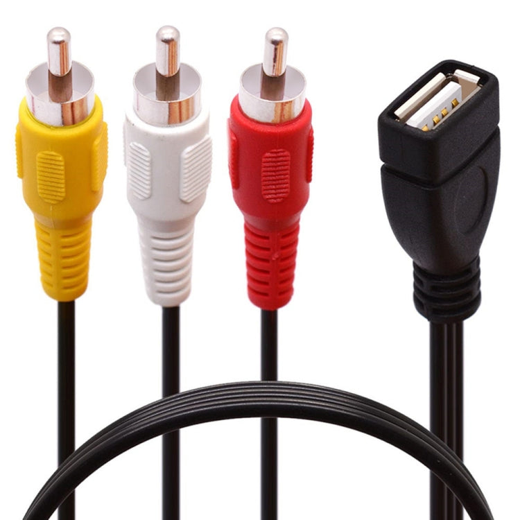 كابل مقسم صوت وفيديو JUNSUNMAY من USB أنثى إلى 3 × RCA ذكر، 0.2م، 1.5م