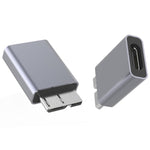 محول JUNSUNMAY USB-C / Type-C أنثى إلى ذكر USB 3.0 Micro B، قطعة واحدة، قطعتان