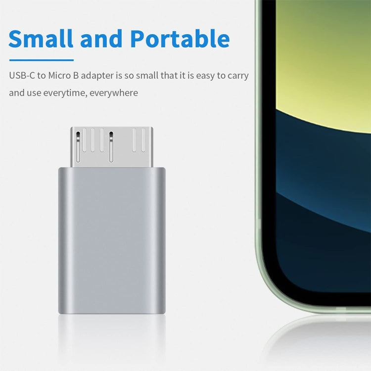 محول JUNSUNMAY USB-C / Type-C أنثى إلى ذكر USB 3.0 Micro B، قطعة واحدة، قطعتان
