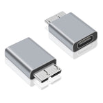 محول JUNSUNMAY USB-C / Type-C أنثى إلى ذكر USB 3.0 Micro B، قطعة واحدة، قطعتان