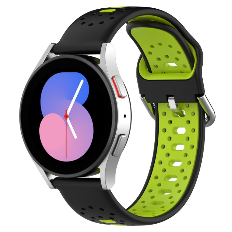 20mm Breathable Two-Color Silicone Watch Band, For Samsung Galaxy Watch 5 44mm, For Samsung Galaxy Watch 6 Classic 47mm, For Samsung Galaxy Watch 5 40mm