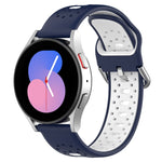 20mm Breathable Two-Color Silicone Watch Band, For Samsung Galaxy Watch 5 44mm, For Samsung Galaxy Watch 6 Classic 47mm, For Samsung Galaxy Watch 5 40mm