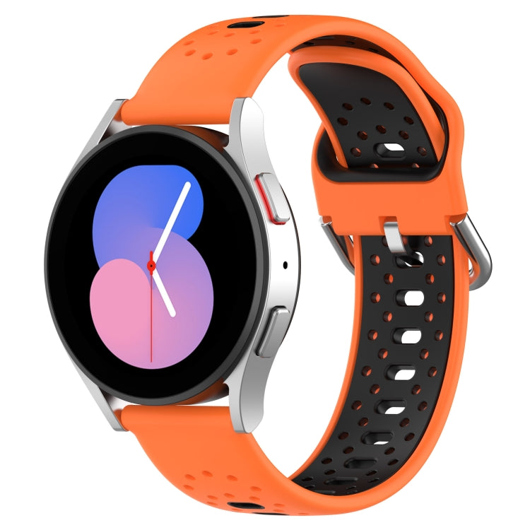 20mm Breathable Two-Color Silicone Watch Band, For Samsung  Galaxy Watch 4 Classic 42mm, For Samsung  Galaxy Watch 4 Classic 46mm, For Samsung Galaxy Watch Active 2 40mm