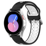 20mm Breathable Two-Color Silicone Watch Band, For Samsung  Galaxy Watch 4 Classic 42mm, For Samsung  Galaxy Watch 4 Classic 46mm, For Samsung Galaxy Watch Active 2 40mm