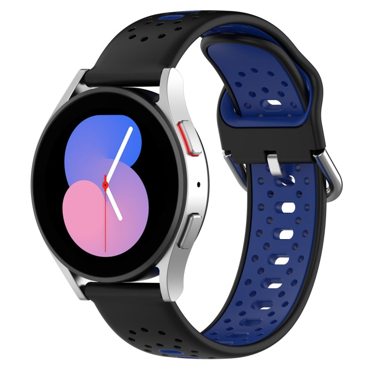 20mm Breathable Two-Color Silicone Watch Band, For Samsung  Galaxy Watch 4 Classic 42mm, For Samsung  Galaxy Watch 4 Classic 46mm, For Samsung Galaxy Watch Active 2 40mm