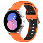 20mm Breathable Two-Color Silicone Watch Band, For Samsung  Galaxy Watch 4 Classic 42mm, For Samsung  Galaxy Watch 4 Classic 46mm, For Samsung Galaxy Watch Active 2 40mm