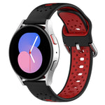 20mm Breathable Two-Color Silicone Watch Band, For Samsung  Galaxy Watch 4 Classic 42mm, For Samsung  Galaxy Watch 4 Classic 46mm, For Samsung Galaxy Watch Active 2 40mm