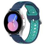 20mm Breathable Two-Color Silicone Watch Band, For Samsung  Galaxy Watch 4 Classic 42mm, For Samsung  Galaxy Watch 4 Classic 46mm, For Samsung Galaxy Watch Active 2 40mm
