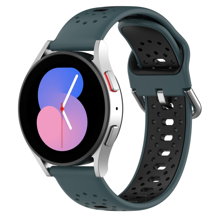 20mm Breathable Two-Color Silicone Watch Band, For Samsung Galaxy Watch Active 2 44mm, For Samsung Galaxy Watch 42mm, For Samsung Galaxy Watch 6 44mm