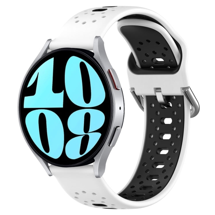 20mm Breathable Two-Color Silicone Watch Band, For Samsung Galaxy Watch Active 2 44mm, For Samsung Galaxy Watch 42mm, For Samsung Galaxy Watch 6 44mm